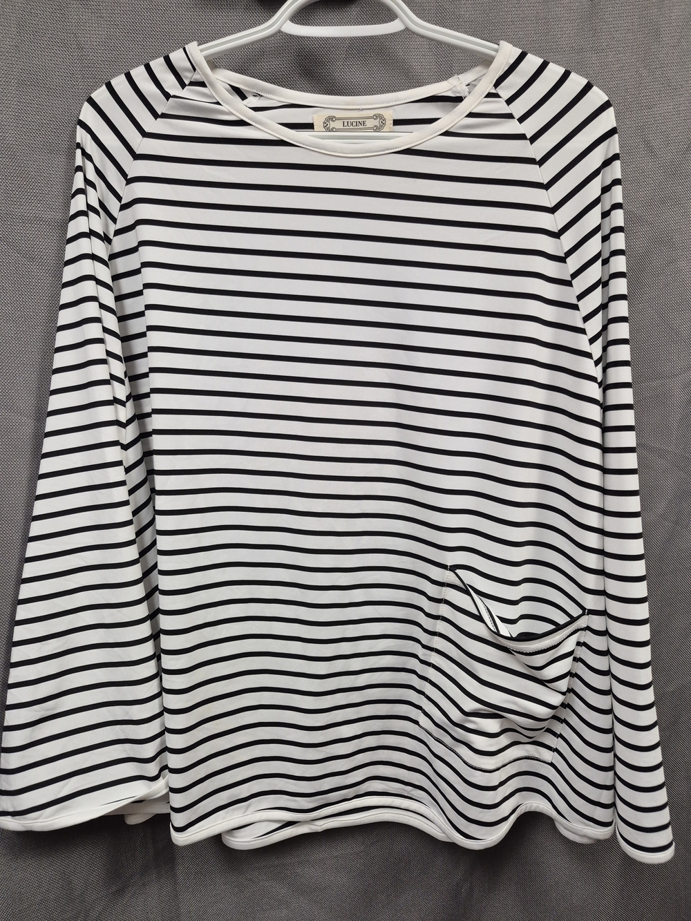 Lucine Black & White Striped Long-Sleeve Top